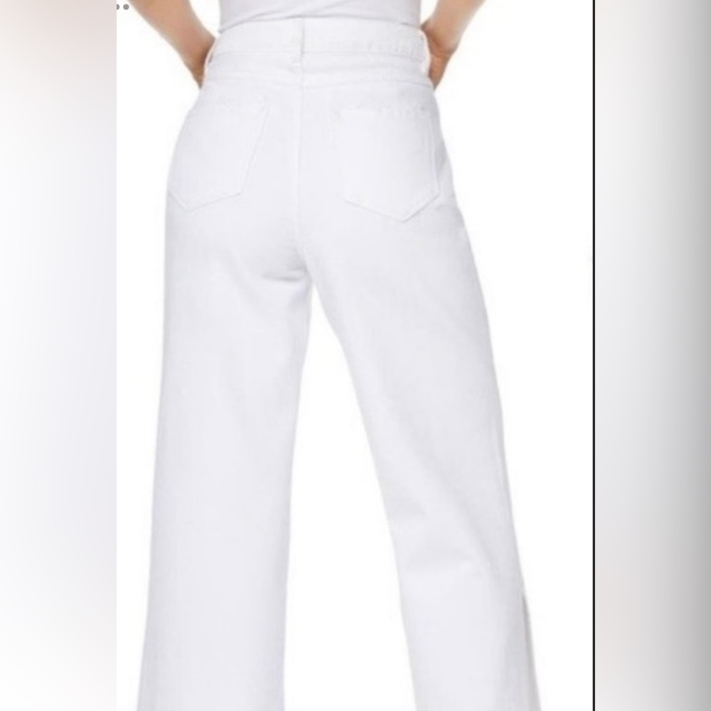 Kensie Crop Jeans Women’s 10 True Vintage High Rise White Pleated 100% Cotton - Picture 2 of 12
